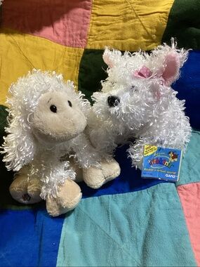 Ganz Webkinz White Terrier HM106 Dog NWT & Code Lamb HM201 No Tags Plush